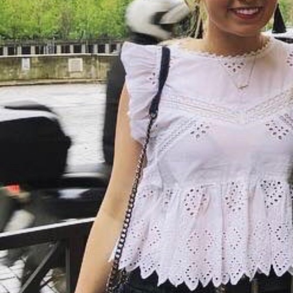 ZARA White Lace Blouse